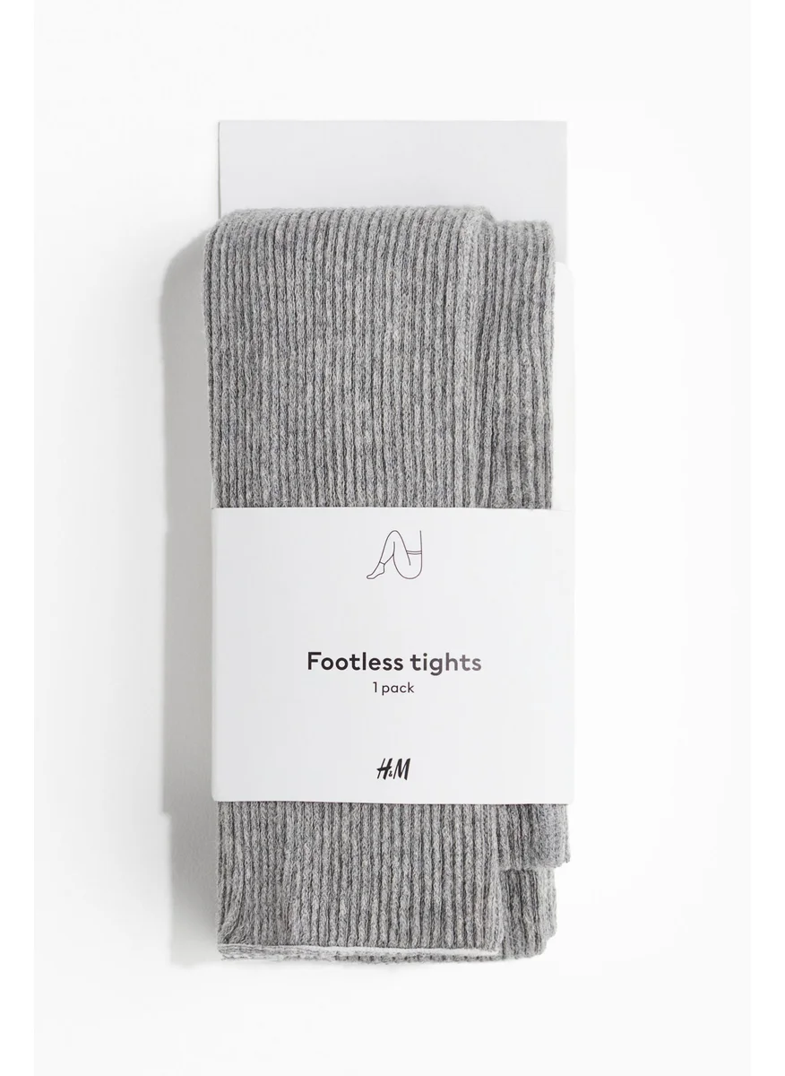 H&M Rib-Knit Footless Tights