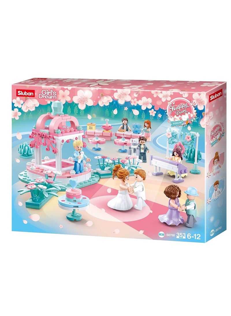 Sluban - Girls Dream Wedding Party Bricks Set 353 Pieces - M38-B0768 - Image 1