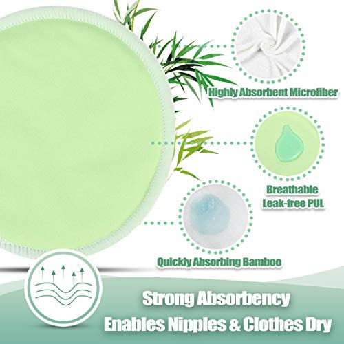 wegreeco Nursing Breast Pads (14 Pack)+Laundry Bag & Travel Storage Bag, 2 Sizes: 3.9/4.7inch - Washable & Reusable Breastfeeding Nursing Pads (Passion, Large, Daytime Use) - Image 3