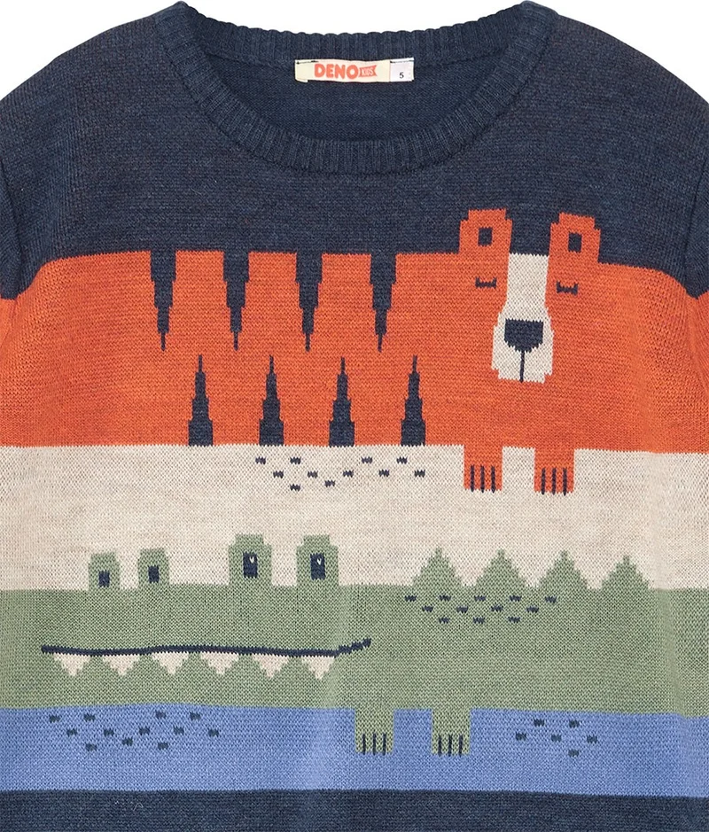 Denokids Animals Boys Sweater