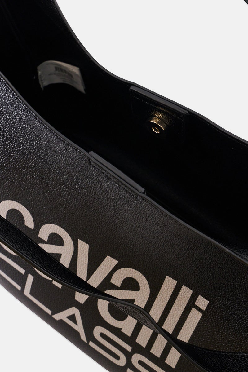 Cavalli Class Women Brand Logo Tote Bag, Black - Image 3