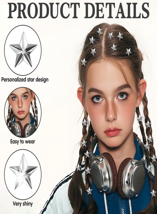 CYUXING 30Pcs Five-Pointed Star Bean Clips for Brides & Children, Rhinestone Mini Claw Clips for Women Cute Hair Accessories Mini Hair Pins for Braids Small Decorative - Image 3