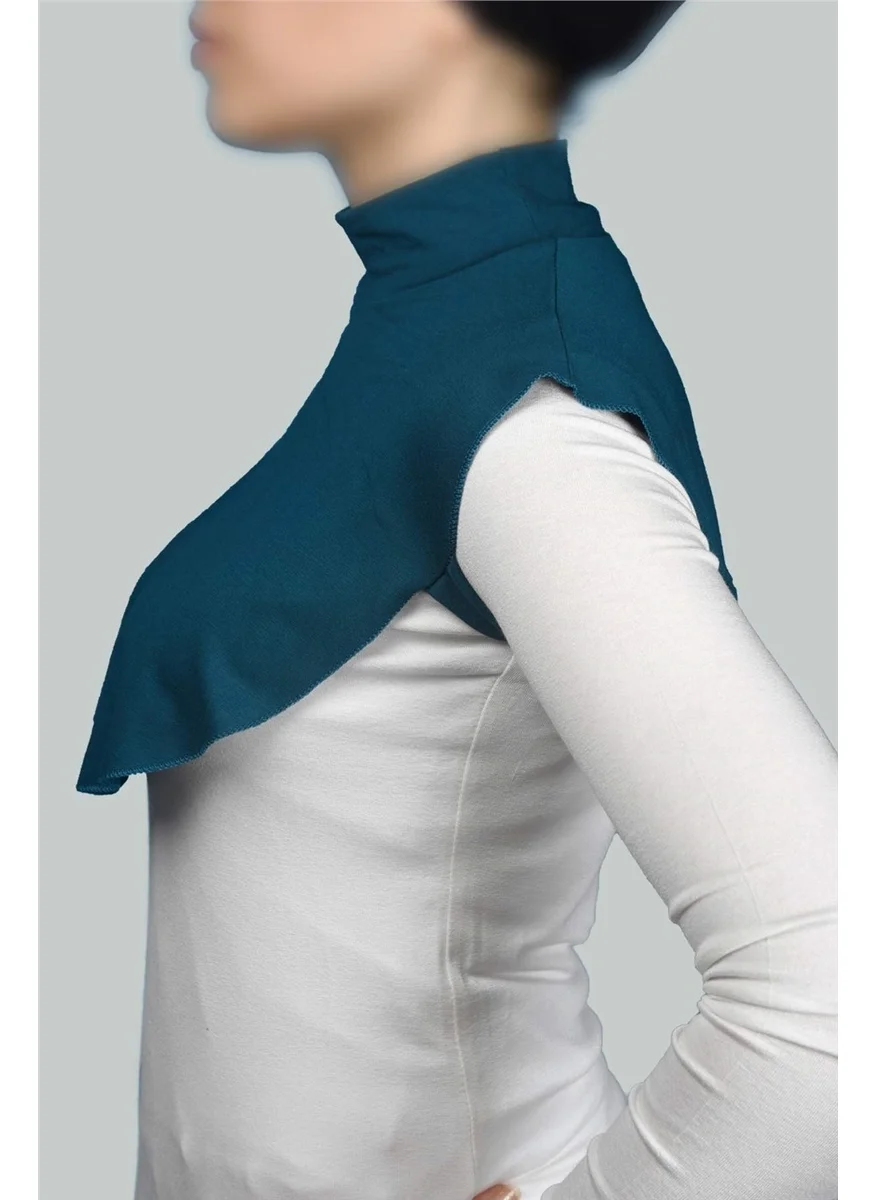 Altobeh Plain Turtleneck Turtleneck Combed Cotton Hijab Neck Collar - Petrol Color