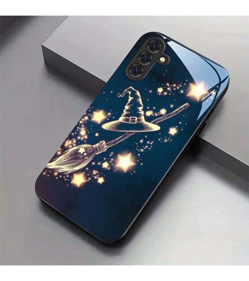 حافظة زجاجية سوداء مقواة لهاتف Samsung Galaxy A06 بتصميم نجمي، لـ Galaxy S25 Ultra S24 Plus A14 A15 A33 A34 A53 A54 A73 - Image 3