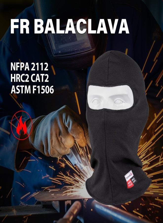 Fullsheild FR Balaclava for Men FR Balaclava Face Mask 12oz Flame Resistant Welding Mask Arc Rated NFPA2112 CAT2 Covering Welding Hood Black One Size - Image 4