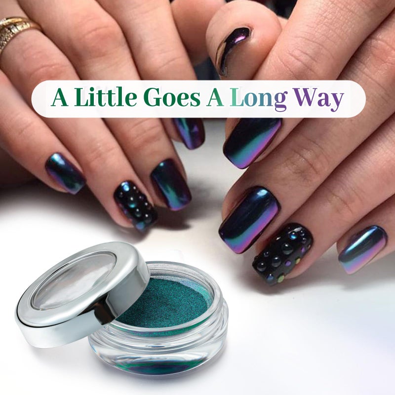 Pretty Diva Chameleon Chrome Nail Powder - Ombre Chameleon Powders Chrome Nail Pigment Mirror Finish, Color Shifting Chrome Nail Pigment with Multi-chrome Nail Powder - Fairy - Image 3