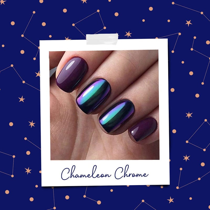 Pretty Diva Chameleon Chrome Nail Powder - Ombre Chameleon Powders Chrome Nail Pigment Mirror Finish, Color Shifting Chrome Nail Pigment with Multi-chrome Nail Powder - Fairy - Image 5
