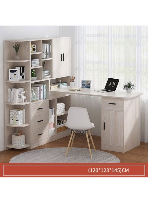 Modern Upgraded Computer Laptop Desk Modern Style Bookshelf for Home and Office Room 123 CM