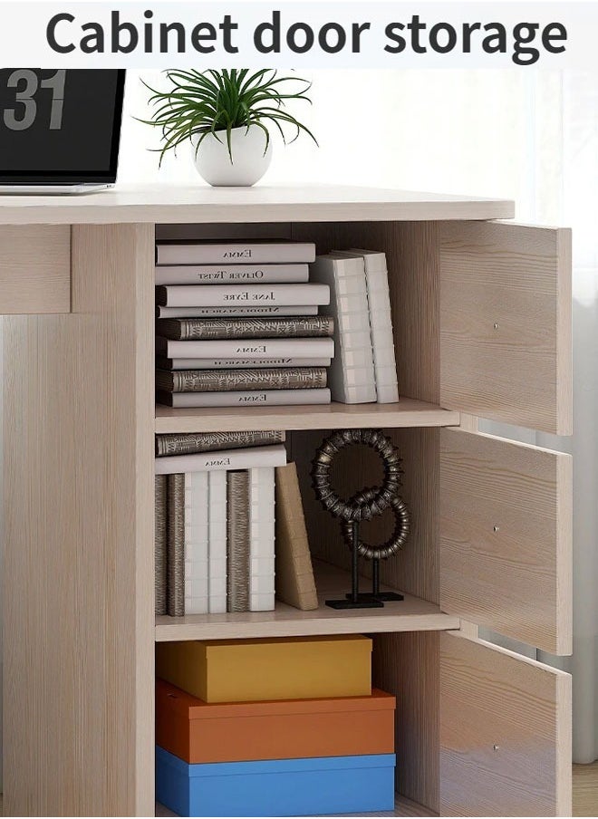 NKX - Modern Upgraded Computer Laptop Desk Modern Style Bookshelf for Home and Office Room 123 CM - Image 1