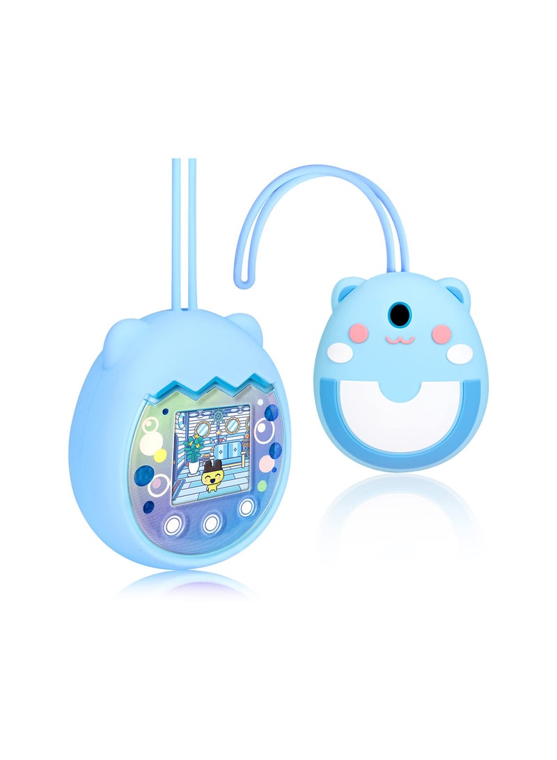 SYOSI Silicone Cover for Tamagotchi Pix Virtual Pet Game Machine, with Finger Lanyard (Blue) - Image 1