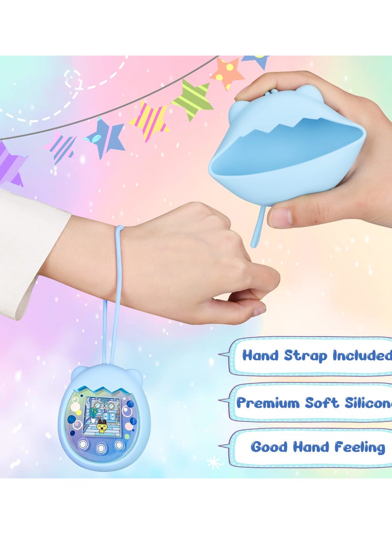 SYOSI Silicone Cover for Tamagotchi Pix Virtual Pet Game Machine, with Finger Lanyard (Blue) - Image 4