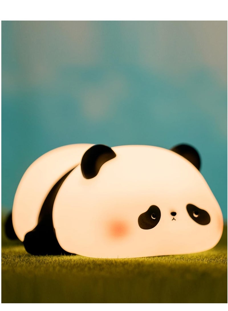 ELTRAZONE Panda Night Light, LED Animal Night Lamp, Soft Grade Silicone 3-Level Dimmable Rechargeable Touch Lamp, Perfect Decor for Boys & Girls, Cute Gifts (A) - Image 1
