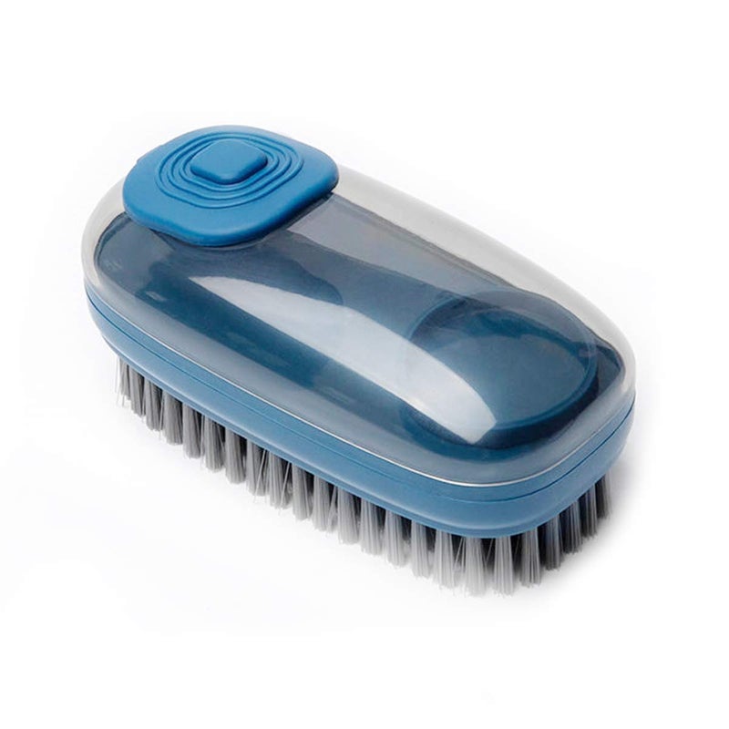 WECEF Scrub Brush with Soap Dispenser Quality Soft Laundry Clothes Shoes Scrubbing Brush Good Srubber Cleaner for Dish Sink Pan Pot Washing and CleaningBlue
