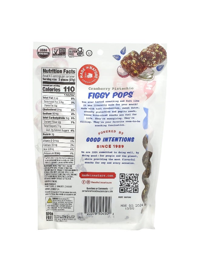 Made in Nature, Figgy Pops, Cranberry Pistachio, 4.2 oz (119 g) - Image 2