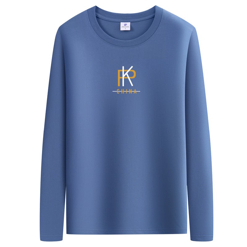 Cotton Long-Sleeved T-Shirt Men'S Spring, Thin Plus Size Loose Fashion Trendy Men'S Plus Size Fat Men'S Clothing - Image 1