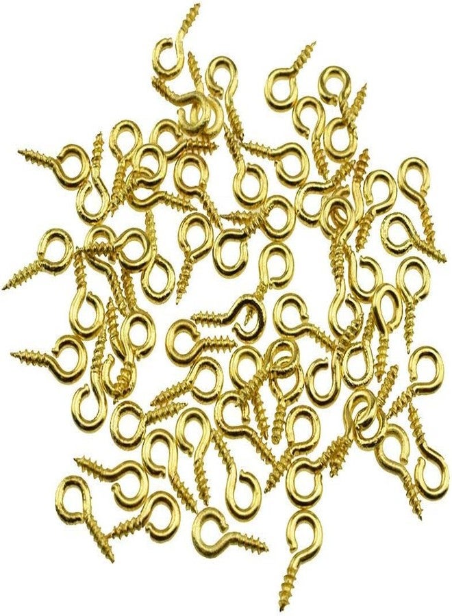 Dhruv Crafts Brass Screw, Self Tapping Eye Pins for Jewelry Making, Arts & Crafts, DIY and Charm Bead |4x8 MM| (Pieces-100, Gold) - Image 1