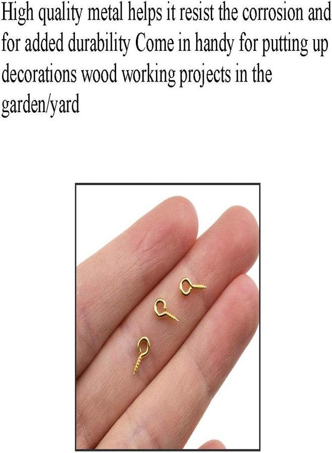 Dhruv Crafts Brass Screw, Self Tapping Eye Pins for Jewelry Making, Arts & Crafts, DIY and Charm Bead |4x8 MM| (Pieces-100, Gold) - Image 2