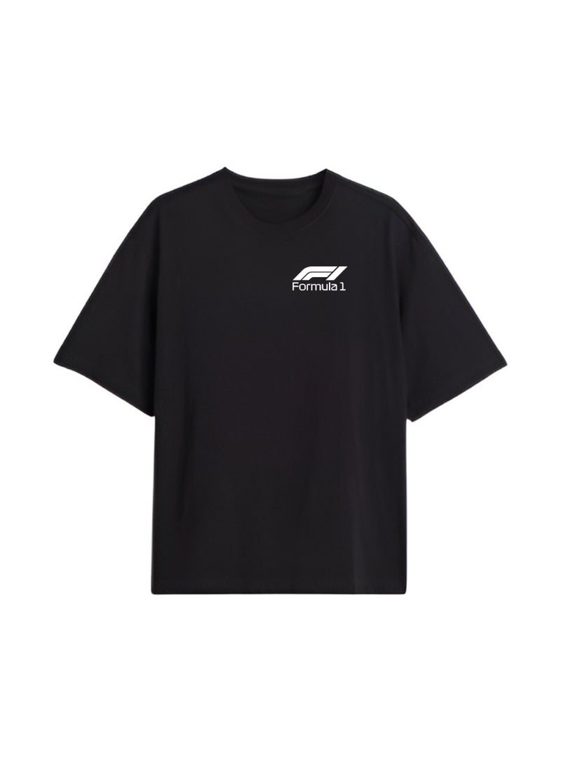 TrendSavy Oversized F1 Racing Blueprint T Shirt for Men, VER Inspired Car Diagram Graphic Tee, Motorsport Streetwear Baggy Fit Cotton T-Shirt - Image 2