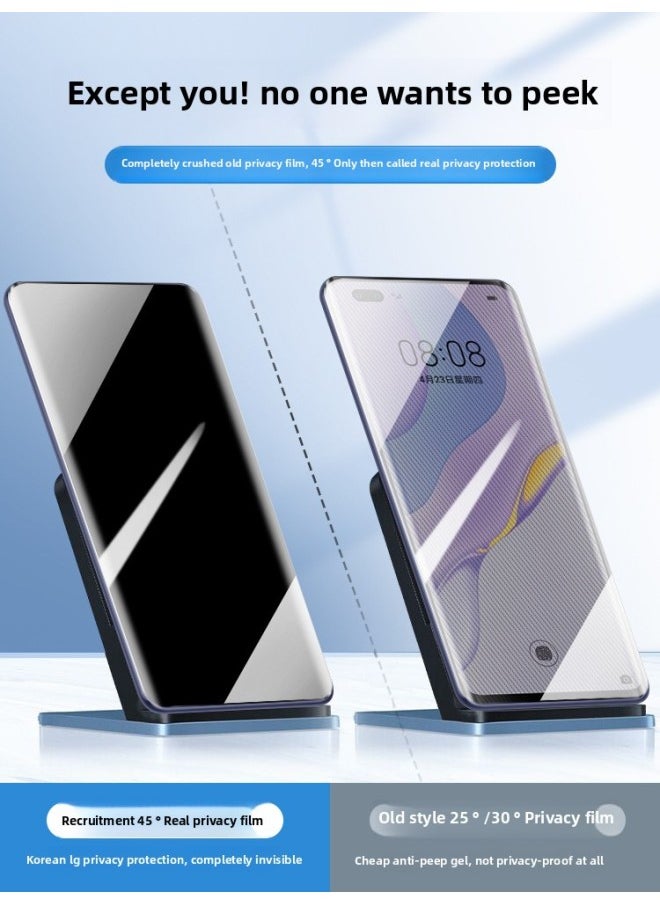 Generic - For Huawei Nova7pro Anti-peep Tempered Film Nova8 Mobile Phone Film 8pro Curve Screen 7se Anti-peep Screen Nove-Colour:Imported Hydrogel Film [super Clear And Transparent √ Full Glue Lamination] 2 Pieces (comes With Lens Film + Rear Film)-Size:For Huawei Nova 8 Pro - Image 1
