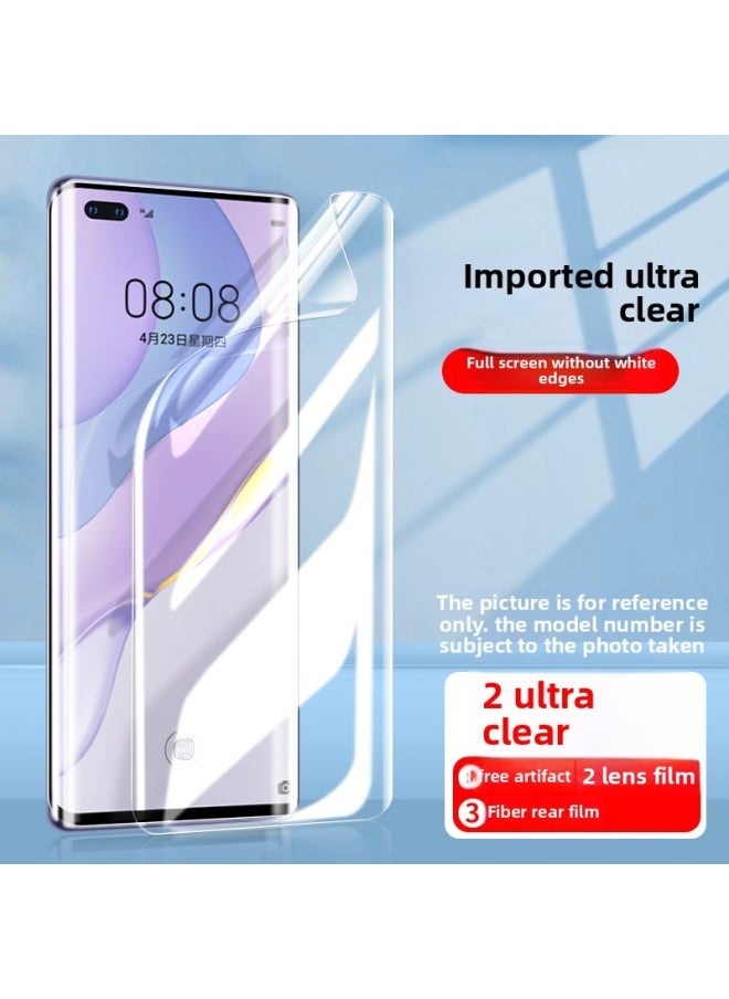 Generic - For Huawei Nova7pro Anti-peep Tempered Film Nova8 Mobile Phone Film 8pro Curve Screen 7se Anti-peep Screen Nove-Colour:Imported Hydrogel Film [super Clear And Transparent √ Full Glue Lamination] 2 Pieces (comes With Lens Film + Rear Film)-Size:For Huawei Nova 8 Pro - Image 1