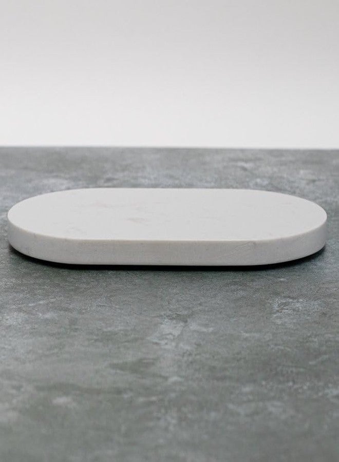 MBSC Oval Shape Marble Tray For Bathroom, Kitchen Serving, Dining Table Decoration And Gift (Vanity Platter),White - Image 3