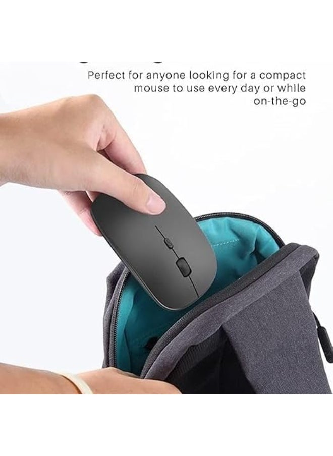 W10 Wireless Bluetooth Mouse, Ergonomic Design, Precise Control, High Precision Optical Sensor, Lightweight Mouse, Works on TV, Tablet, PC (Black)