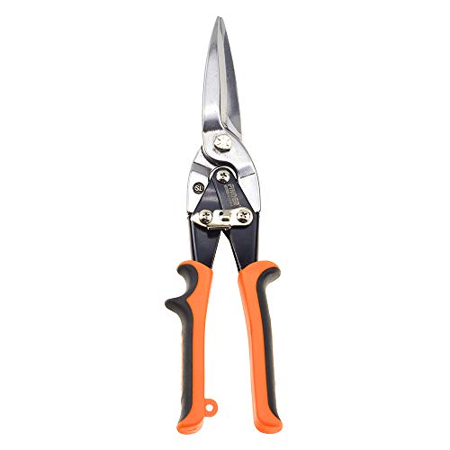 Finder 12" Aviation Snips, Long Straight Cut Tin Snips Cutting Shears Power Cutter with CR-V Blade & Comfortable Grip, 300mm Scissors for Cutting Metal Sheet, Hard Material, Industrial Quality - Image 1