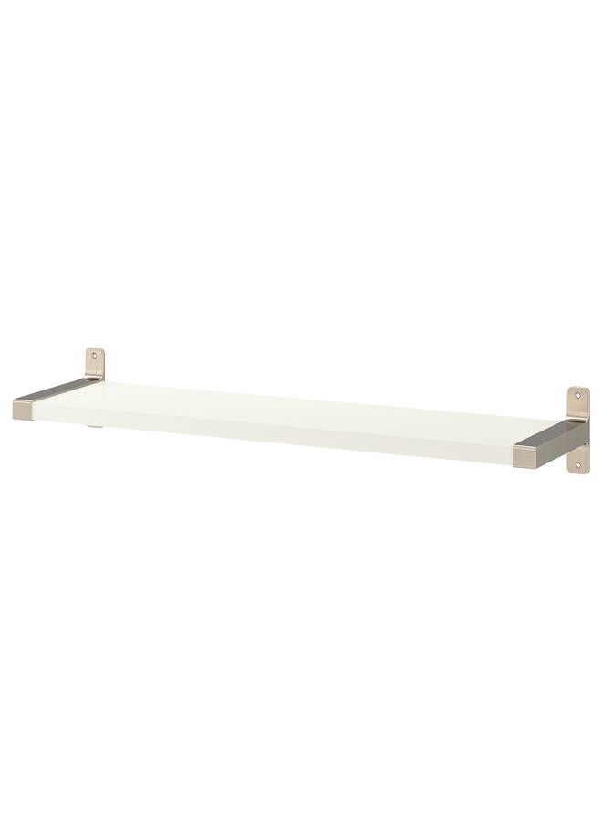 Zaboon Wall shelf, white/nickel-plated, 80x20 cm - Image 1