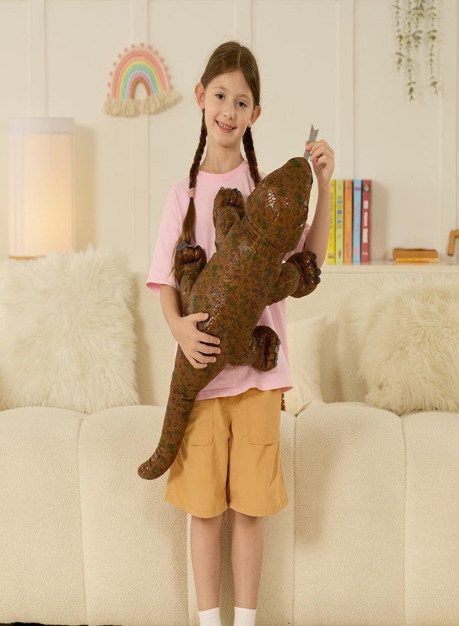 MorisMos Giant Komodo Dragon Stuffed Animal Pillow, 32" Plush Komodo Dragon Toy for Kid Girl Boy Birthday Gift, Realistic Big Monitor Lizard Stuffed Animal,Living Modern-Day Dinosuar Dragon Decoration - Image 5
