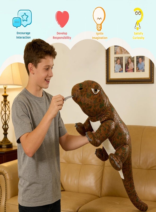 MorisMos Giant Komodo Dragon Stuffed Animal Pillow, 32" Plush Komodo Dragon Toy for Kid Girl Boy Birthday Gift, Realistic Big Monitor Lizard Stuffed Animal,Living Modern-Day Dinosuar Dragon Decoration - Image 4