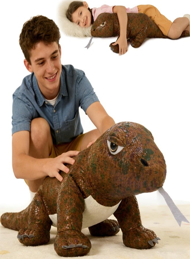 MorisMos Giant Komodo Dragon Stuffed Animal Pillow, 32" Plush Komodo Dragon Toy for Kid Girl Boy Birthday Gift, Realistic Big Monitor Lizard Stuffed Animal,Living Modern-Day Dinosuar Dragon Decoration - Image 1