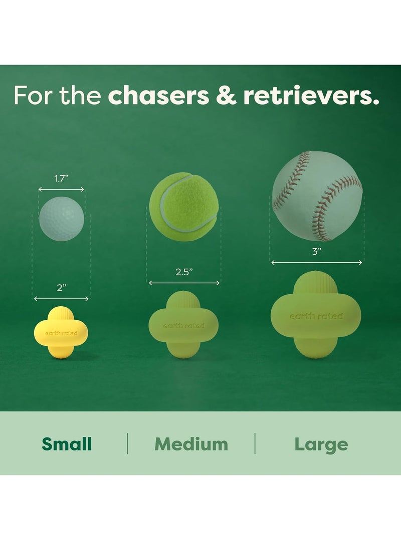 إيرث ريتد لعبة إحضار الكرة التفاعلية للكلاب من السلالات الصغيرة والمتوسطة والكبيرة تأتي بأحجام متعددة مصنوعة من المطاط الطبيعي مثالية للاستخدام الداخلي والخارجي صغيرة صفراء - Image 5
