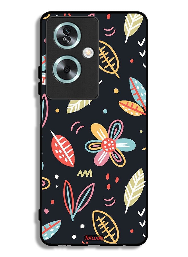 Tolwak Oppo A79 Protective Case Cover Flowers And Leaves Abstract Art - Image 1