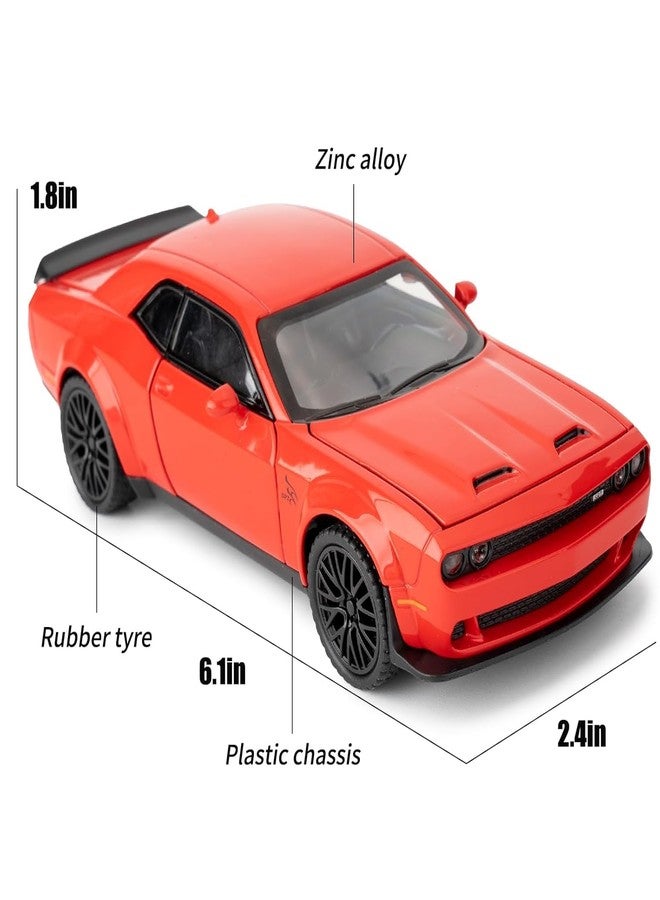 FEXXA Hellcat 1:32 Scale Dodge Challenger Die-Cast Metal Toy Model Car for Kids - Pull Back Mechanism, Birthday Gift for 3+ Year Old Boys (RED) - Image 3
