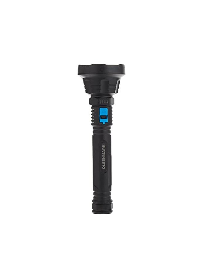 Olsenmark Olsenmark 6800mAh High Brightness Rechargeable LED Flashlight, Black  - Image 4
