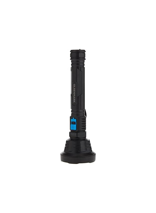 Olsenmark Olsenmark 6800mAh High Brightness Rechargeable LED Flashlight, Black  - Image 3
