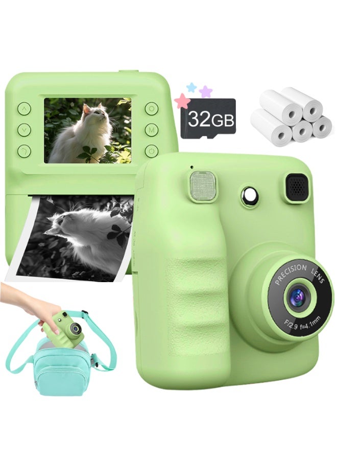 Instant Print Digital Camera for Men, Women - HD Selfie Camera with Built-in more Filters, 1080P Photo/Video Recording,Built-in Rolls Paper - Portable Mini Polaroid Printer for Travel, Valentine's Day, Christmas, Birthdays, Parties - Best Creative Gift for Couples, Friends, Family（1300mAh Rechargeable batteries） - Image 1
