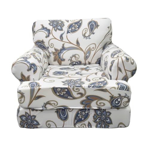 KRFOONN 2 Pieces T Cushion Chair Slipcovers with Arms Stretch Sofa Cover Armchair Slipcovers with 1 Individual T Shape Cushion Covers Furniture Protector Couch Covers for Living Room 02 - Image 1