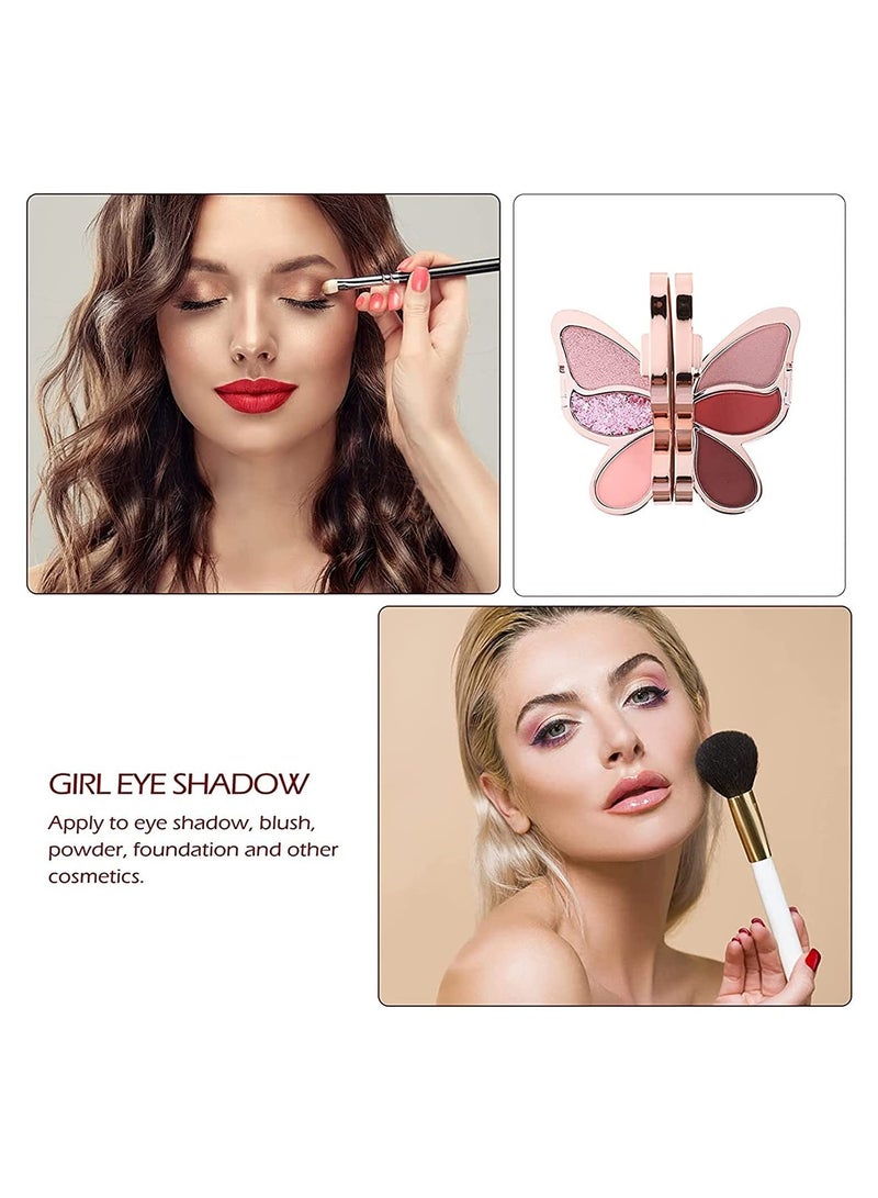 SYOSI لوحة ظلال العيون بتصميم الفراشة 6 ألوان غير لامعة لامعة معدنية مكياج عيون طبيعي المظهر قابل للمزج طويل الأمد مقاوم للماء لوحة ظلال عيون لامعة غير لامعة مكياج للمبتدئين (بنفسجي) - Image 3