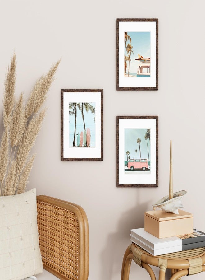 Vittanly إطار صور فيتانلي مقاس 11×14 بوصة، لعرض صور مقاس 8×10 بوصة مع إطار داخلي أو 11×14 بوصة بدون إطار داخلي، إطار صور للعرض على الحائط أو الطاولة، بني ريفي، عبوة واحدة - Image 2