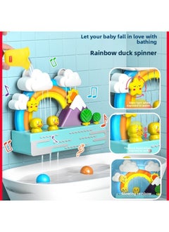 Generic Direct Selling Children's Bath Toys Lighting Music Rainbow Ducks Play With Water Spring Swimming Bathroom Play With Water-Color:Blue Elephant Electric Shower  - Image 2