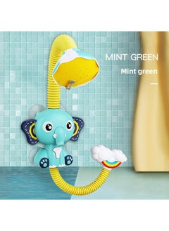 Generic Direct Selling Children's Bath Toys Lighting Music Rainbow Ducks Play With Water Spring Swimming Bathroom Play With Water-Color:Blue Elephant Electric Shower  - Image 1