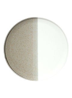 Easy Life Half Glazed Porcelain Dessert Plate Beige and White 21 cm R2862#DBEI 
