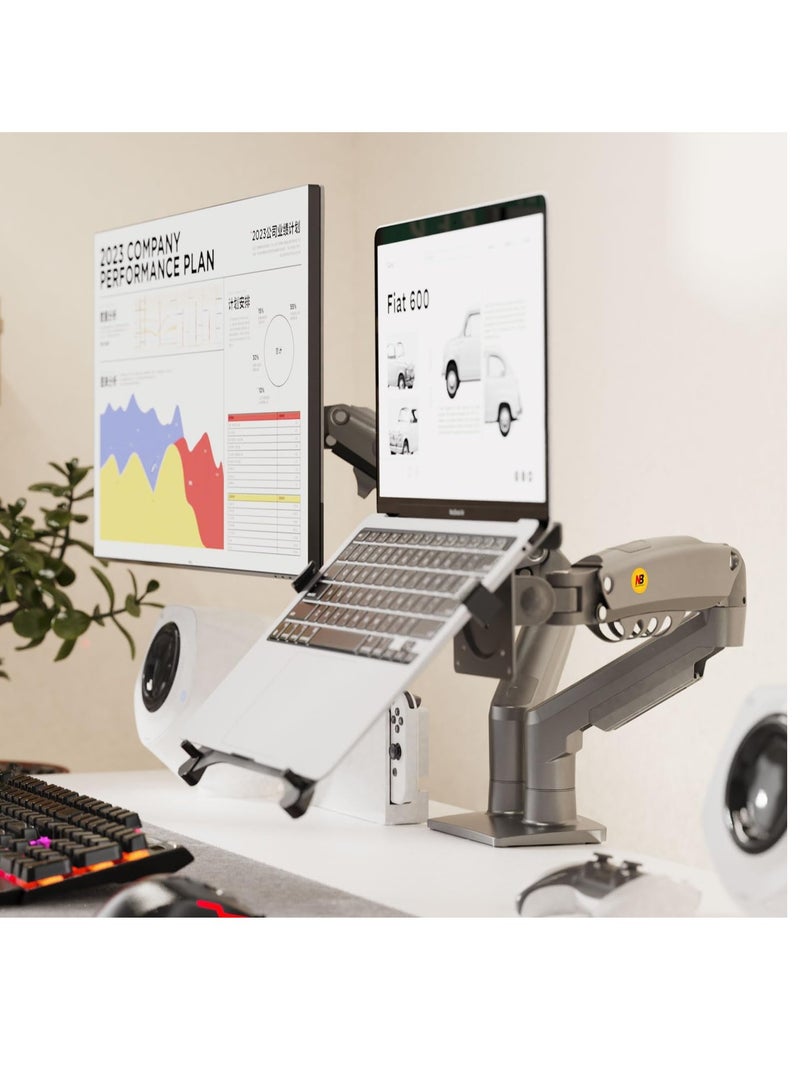 NB North Bayou F160-FP Space-Saving Dual Monitor & Laptop Stand - Image 5