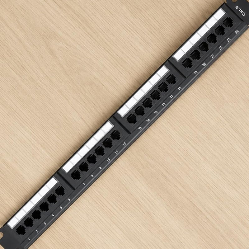 taradhin 24-Port Cat6 UTP Patch Panel Rack Mount 1U 19-Inch Heavy Duty Metal Network Panel - Fully Loaded RJ45 Keystone Jacks | High-Speed Gigabit Ethernet LAN | 110 Punch-Down Data Center Wall Mount - Image 2