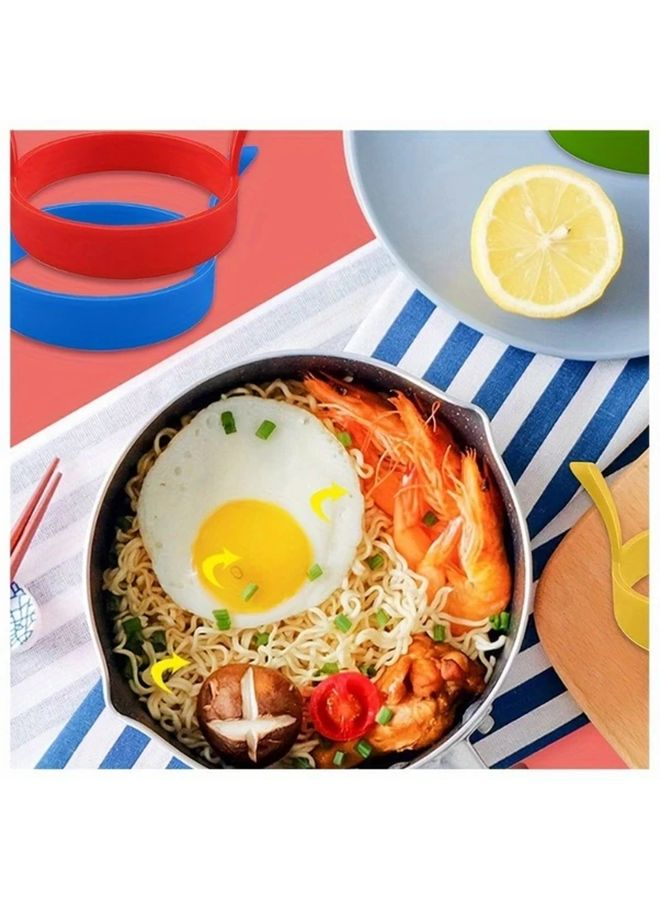4 قطع من قوالب السيليكون غير اللاصقة على شكل حلقة دائرية لصنع البيض المقلي والبانكيك والبيض المسلوق، ملحقات المطبخ ولوازم الخبز - Image 5