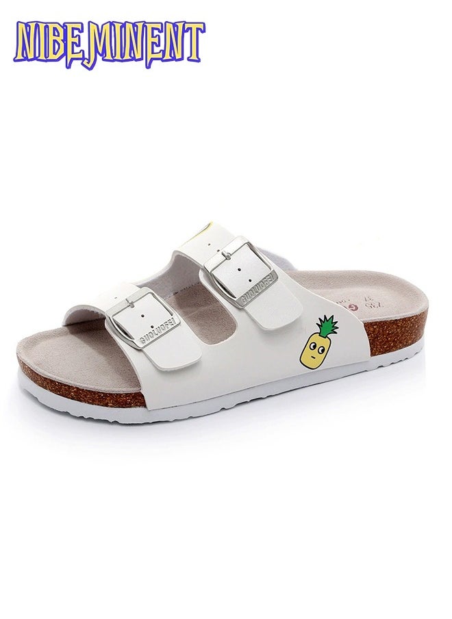 NIBEMINENT - Cork Slippers for Men and Women with Double Row Belt Buckle Sandals, Beach Shoes, Haken Shoes - Image 1
