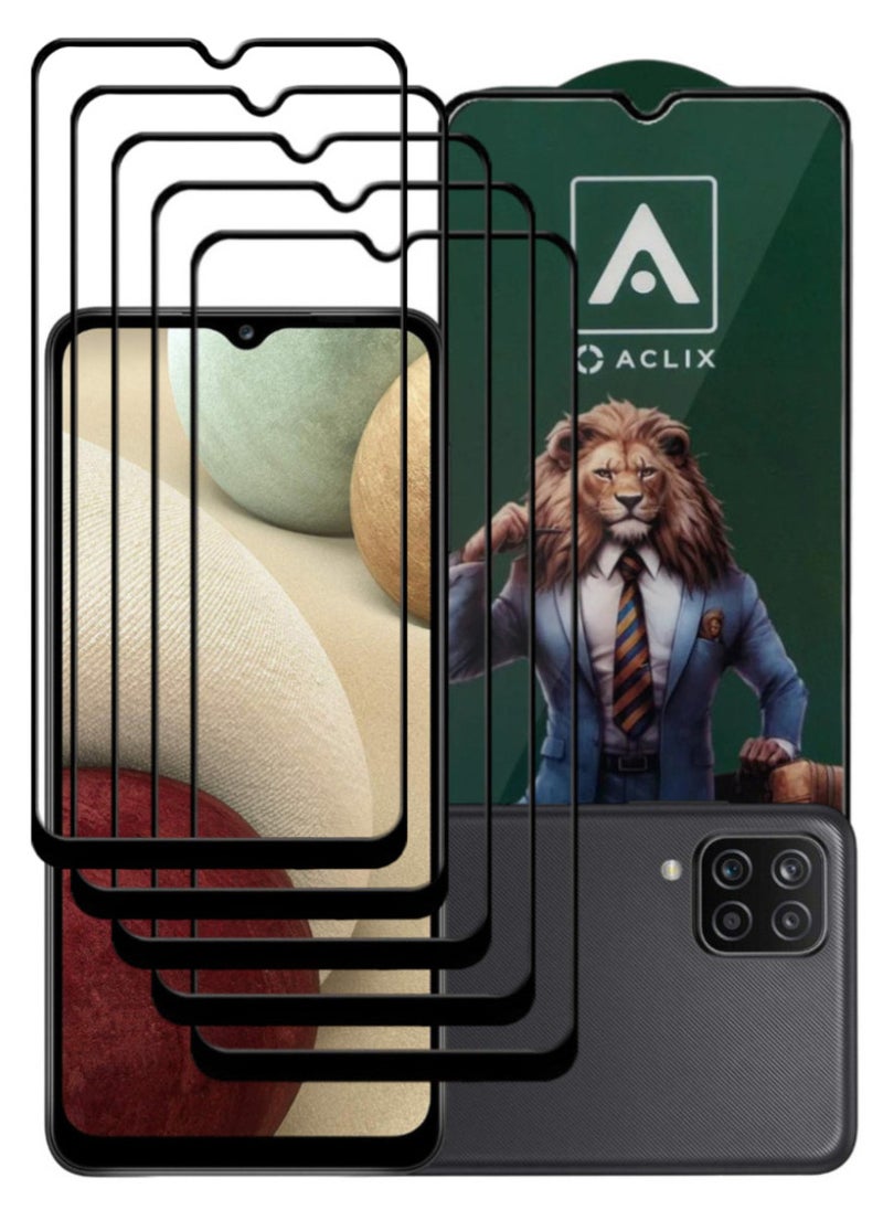 ACLIX 5 Pieces Antistatic ESD Dustproof Premium Quality High Definition Tempered Glass Screen Protector Designed For Samsung Galaxy A12 - Image 1