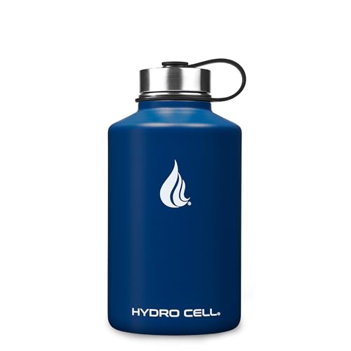 HYDRO CELL Stainless Steel Insulated Water Bottle with Straw - For Cold & Hot Drinks - Metal Vacuum Flask with Screw Cap and Modern Leakproof Sport Thermos for Adults (Navy 64oz) - Image 3