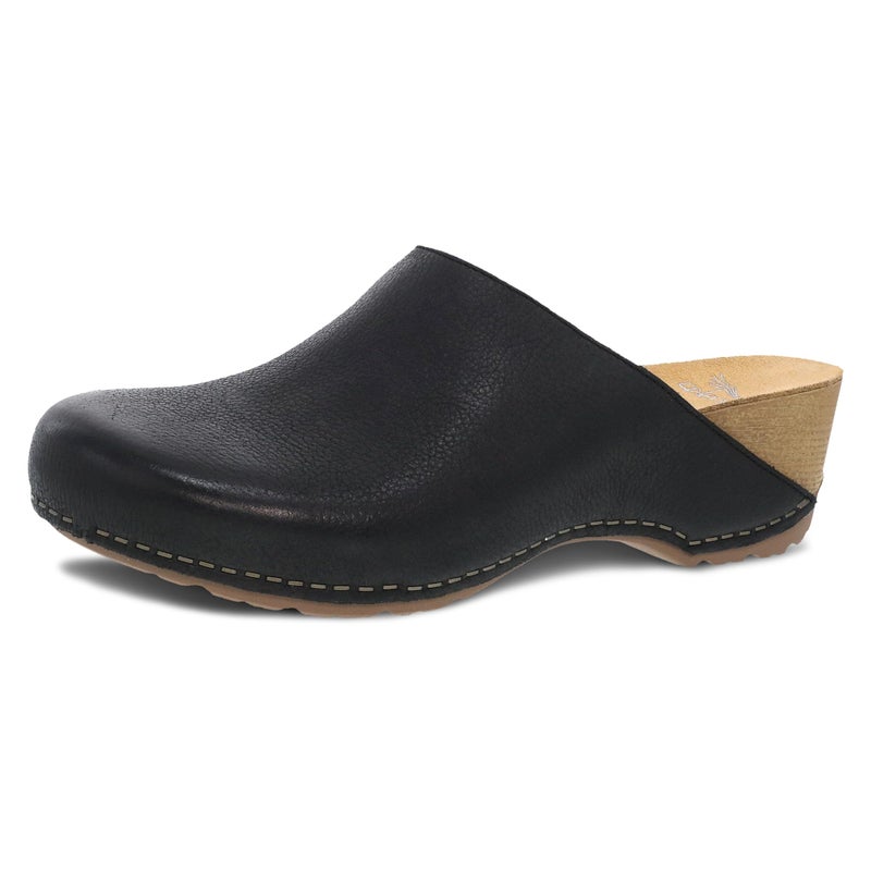 Dansko Talulah Stylish Mule Clog for Women - Cushioned PU Footbed and Arch Support for All-Day Comfort - Leather Uppers for Long-Lasting Wear Black Milled Burnished 8.5-9 M US - Image 1